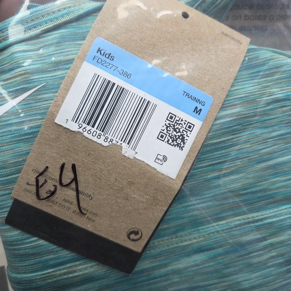 Sz M NIKE Kids Indy Sports Bra Green Teal FD2277 386 -‎ NWT
